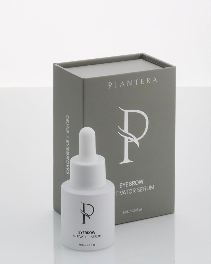 activador de crecimiento de cejas plantera con caja y gotero
