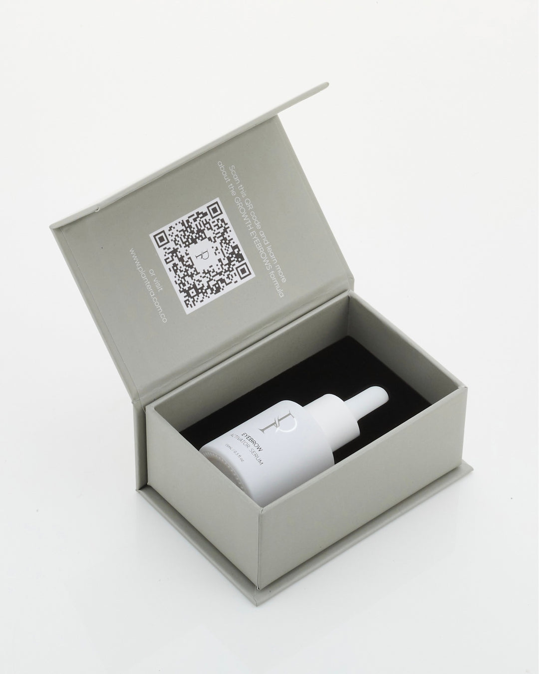 activador de cejas plantera con empaque abierto qr